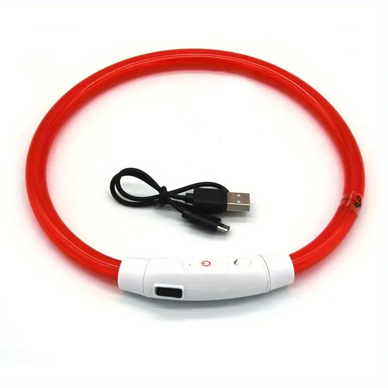 USB Rechargeable Glowing Collar - Adjustable and Bright for Maximum Nighttime Visibility