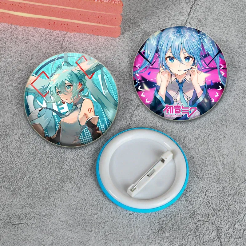 Color: Red, Size: M - 58/44/32mm Miku Anime Round Pins Cartoon Badges Cosplay Handmade Tinplate Brooch on Backpack Clothes Chest Ornament Gifts
