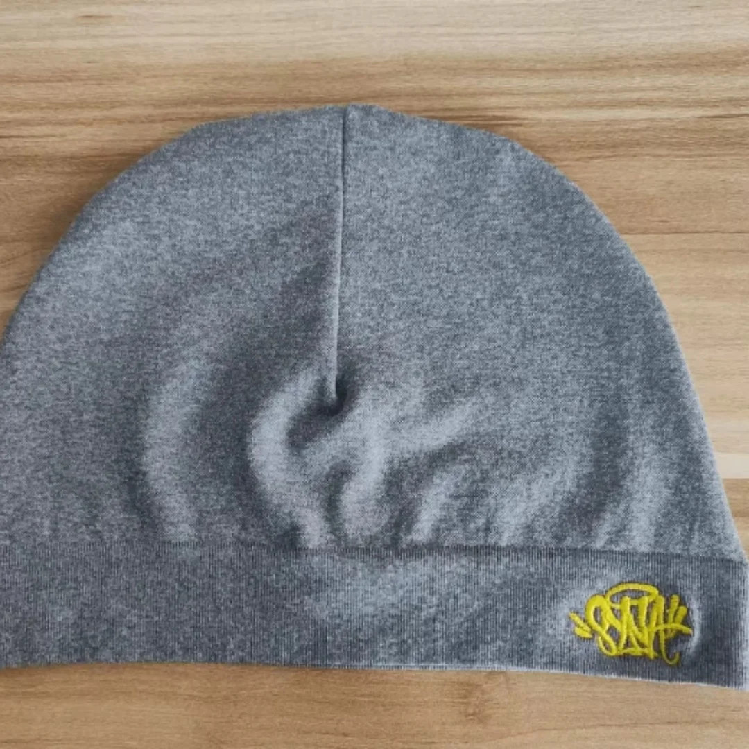 Color: GRAY - SynaWorld Skull Beanie 2024 New Knitting Syna Beanie Hat Men Women Paragraph Quality Cap Y2k Warm Beanies Syna Running Cap