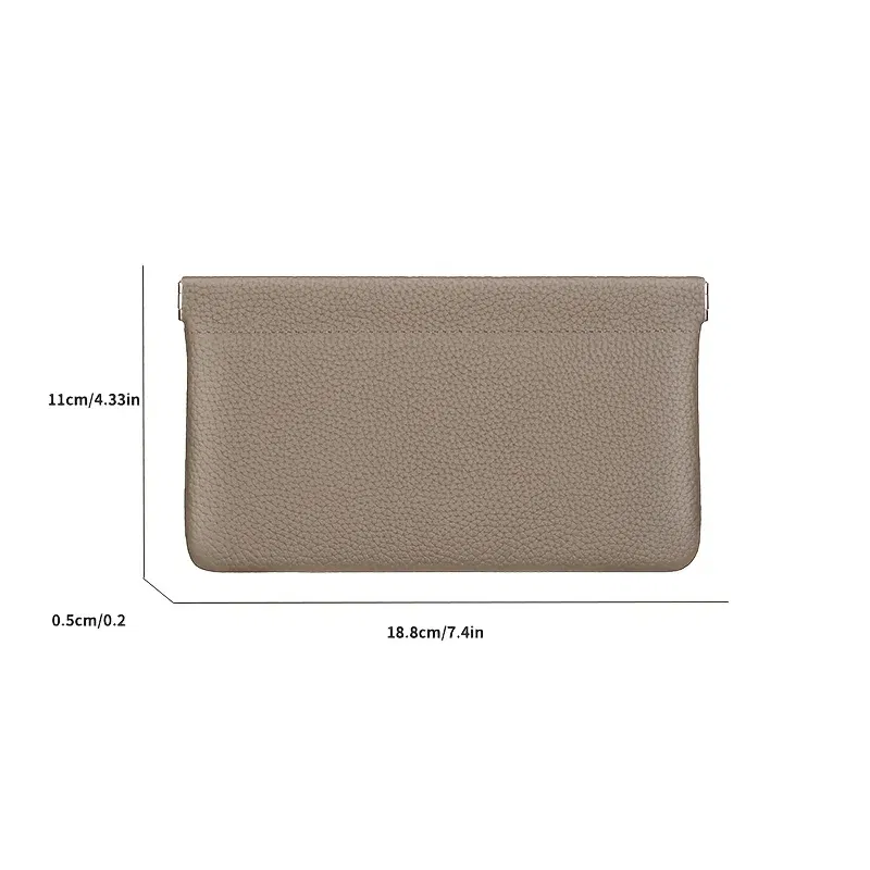 Color: black - Self-closing first-layer genuine cowhide long wallet passport driver's license document holder data cable cosmetic bag storage