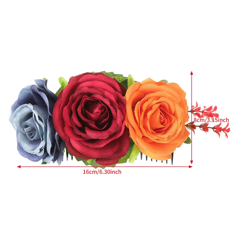 Color: Lavender - New Halloween Hair Combs Floral Hair Clip For Women Stimulation Flower Hairpins Hair Accessories