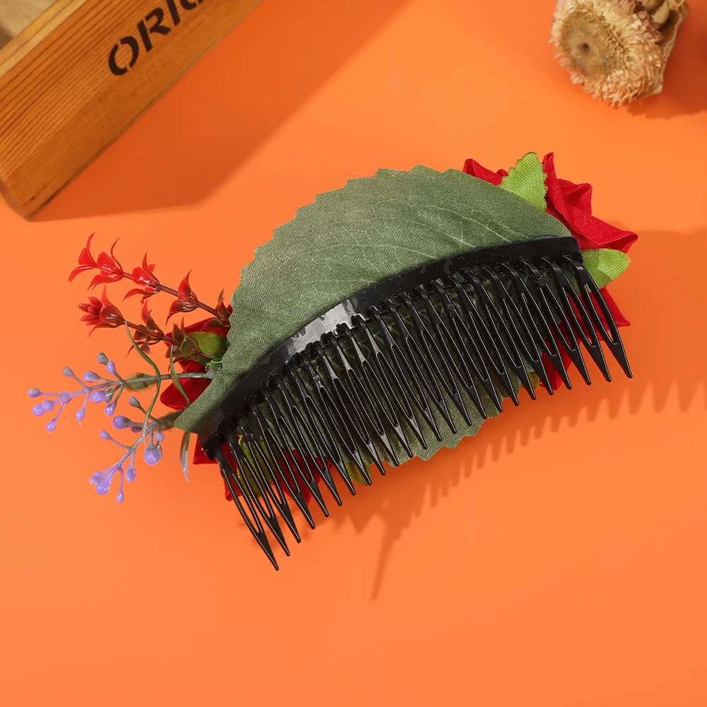 Color: Lavender - New Halloween Hair Combs Floral Hair Clip For Women Stimulation Flower Hairpins Hair Accessories