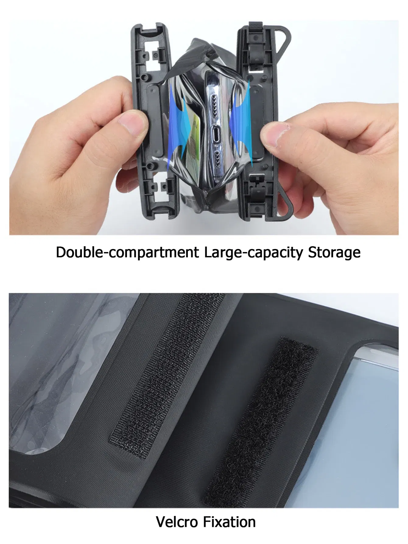Color: Sky blue, Material: PVC - Waterproof Mobile Phone Bag Double Pocket For iPhone 14 13 12 11 Pro Large Swimming Beach Storage Wallet Cards Pouch Dry Bags