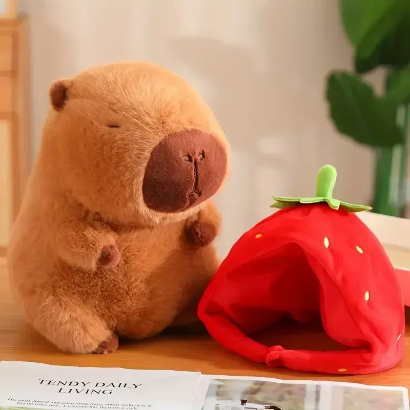 Color: FireBrick - 23cm Capybara Plush Simulation Capibara Anime Fluffty Toy Cute Doll Stuffed Animals Soft Doll Plush Christmas Thanksgiving Gift