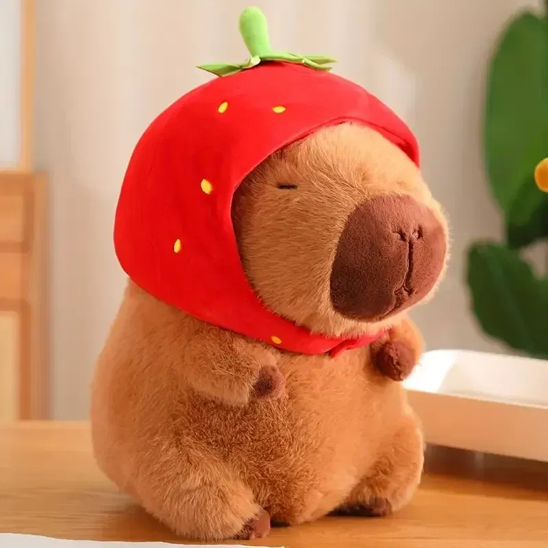 Color: FireBrick - 23cm Capybara Plush Simulation Capibara Anime Fluffty Toy Cute Doll Stuffed Animals Soft Doll Plush Christmas Thanksgiving Gift