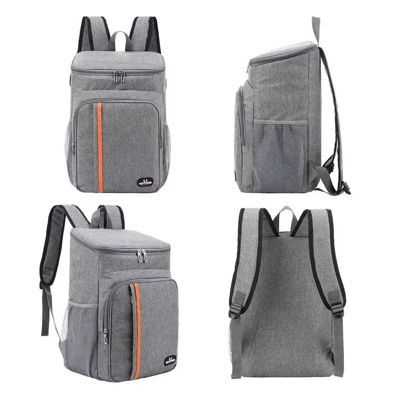 Color: green - 20L Outdoor Thermal Backpack Cooler Bags Insulated Lunch Bag Leakproof Camping Beer Drink Picnic Backpack Food Fresh Keeping Bag
