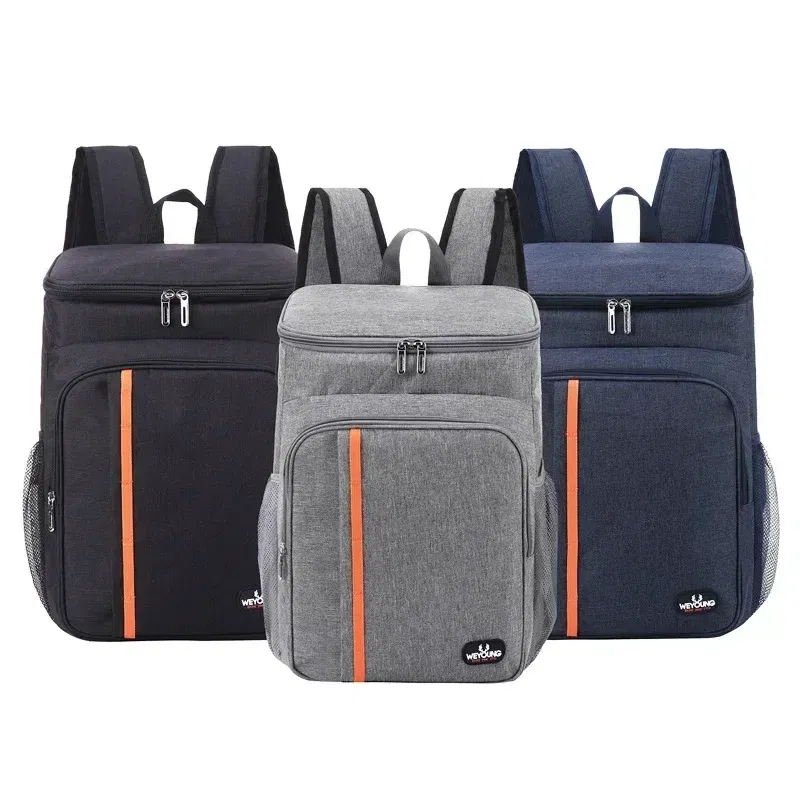 Color: green - 20L Outdoor Thermal Backpack Cooler Bags Insulated Lunch Bag Leakproof Camping Beer Drink Picnic Backpack Food Fresh Keeping Bag