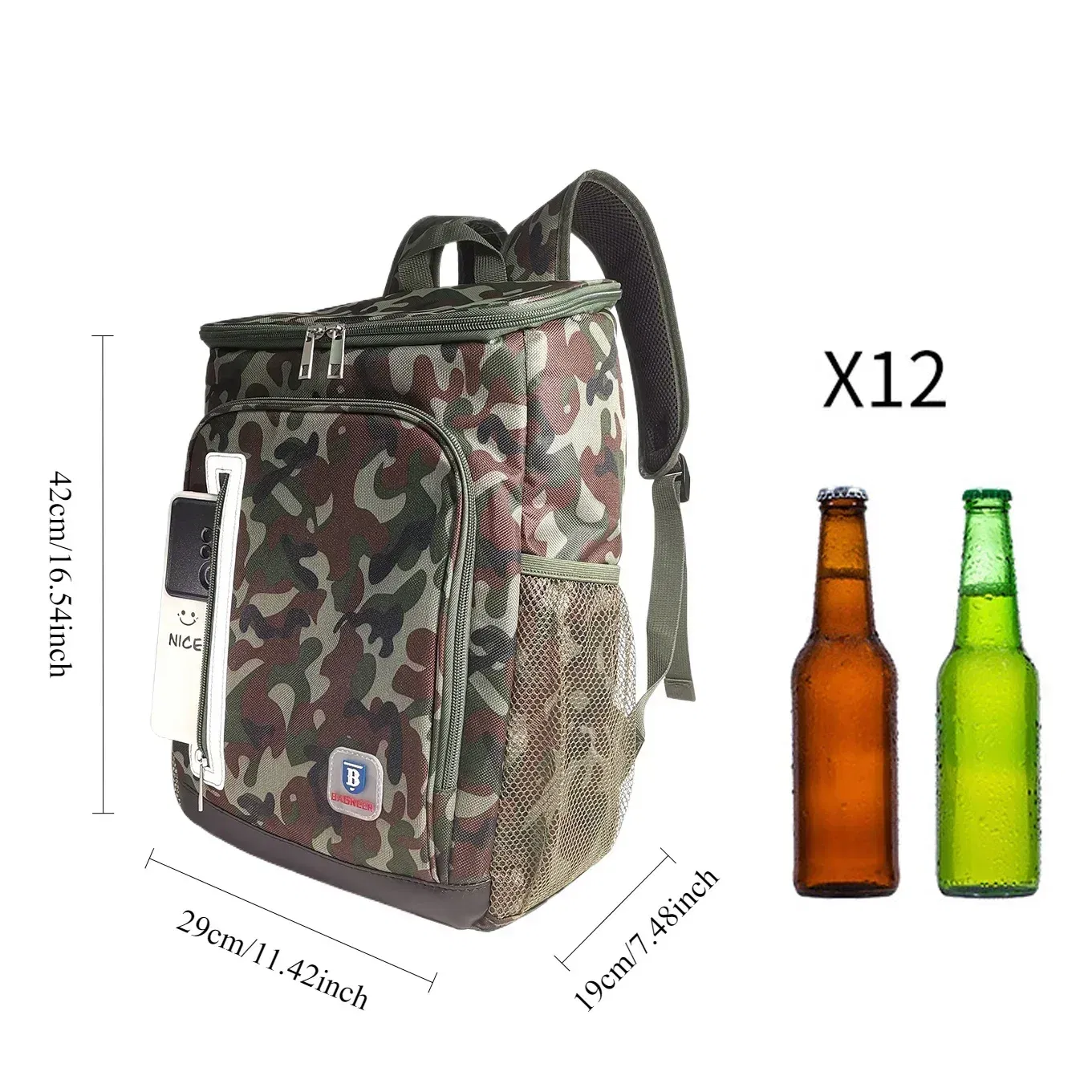 Color: green - 20L Outdoor Thermal Backpack Cooler Bags Insulated Lunch Bag Leakproof Camping Beer Drink Picnic Backpack Food Fresh Keeping Bag