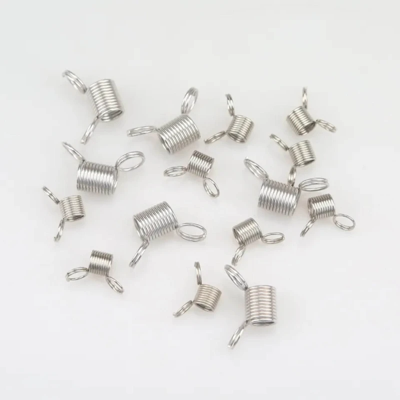 Color: PURPLE - 10 Pcs Stainless Steel Bead Stopper Mini Spring Clamps Creative Bead Line End Clasps Jewelry Making Accessories Durable