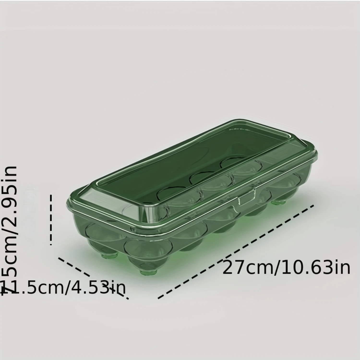 Color: green, Ships From: CHINA - 1pc Shock-Proof Egg Holder for Refrigerator, Transparent Plastic Egg Carton with Clamshell Design for Freshness,   Supplies