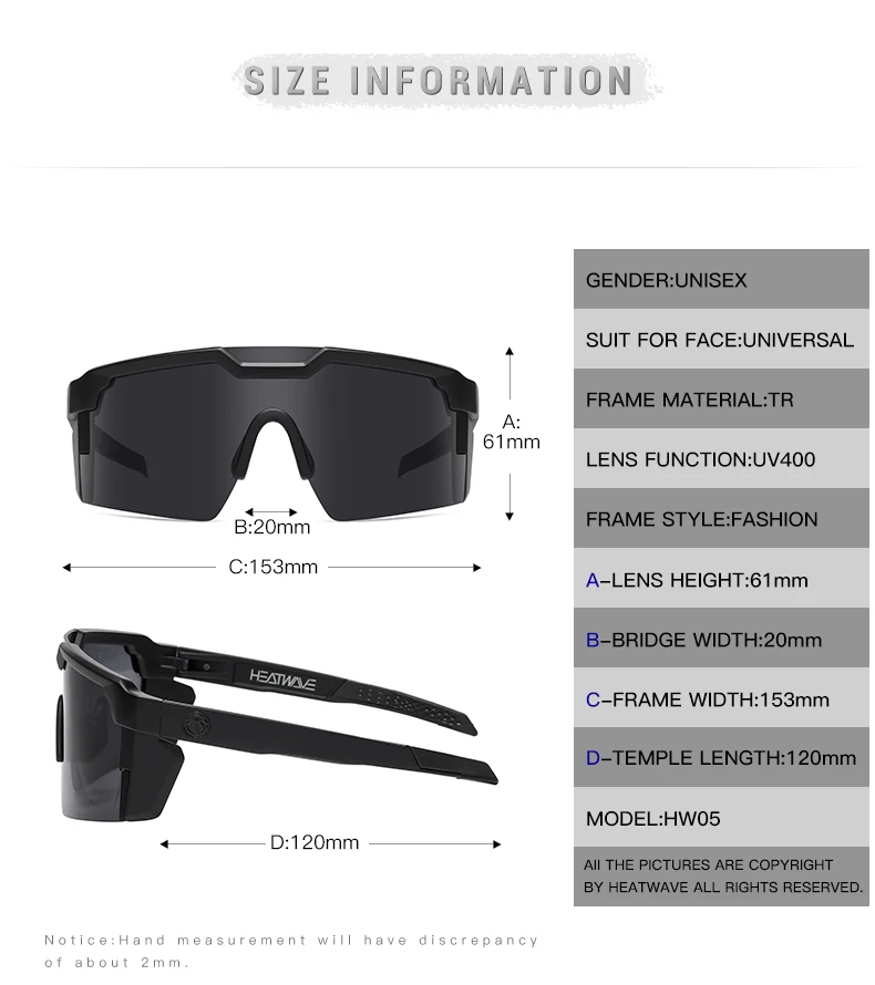 Lenses Color: Light purple, Frame Color: BROWN - NEW High quality luxury Heat Wave brand sunglasses square Conjoined lens cycling Women men sun glasses UV400