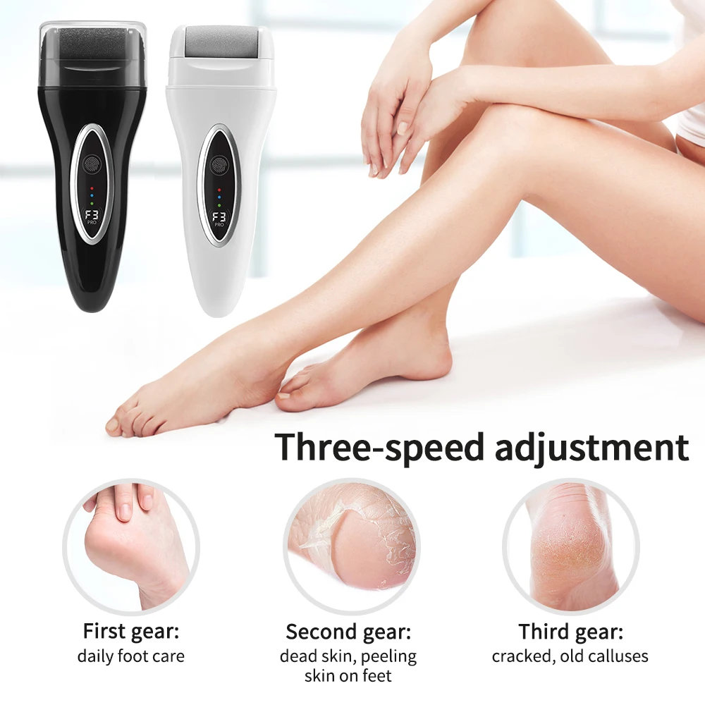 Color: Gold - Electric Foot File Pedicure Machine Callus Remover Rechargeable Foot Heel Cracked Dead Skin Scrubber Polisher Grinder Tools