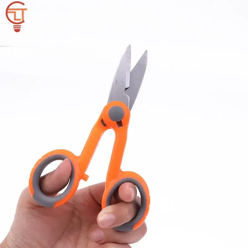 Color: Beige - 1Pcs Fiber Optic Kevlar Cutter Scissors Kevlar Aramid Fiber Sharp Scissors Jumper Wire Pigtail Tools Electrician Tools