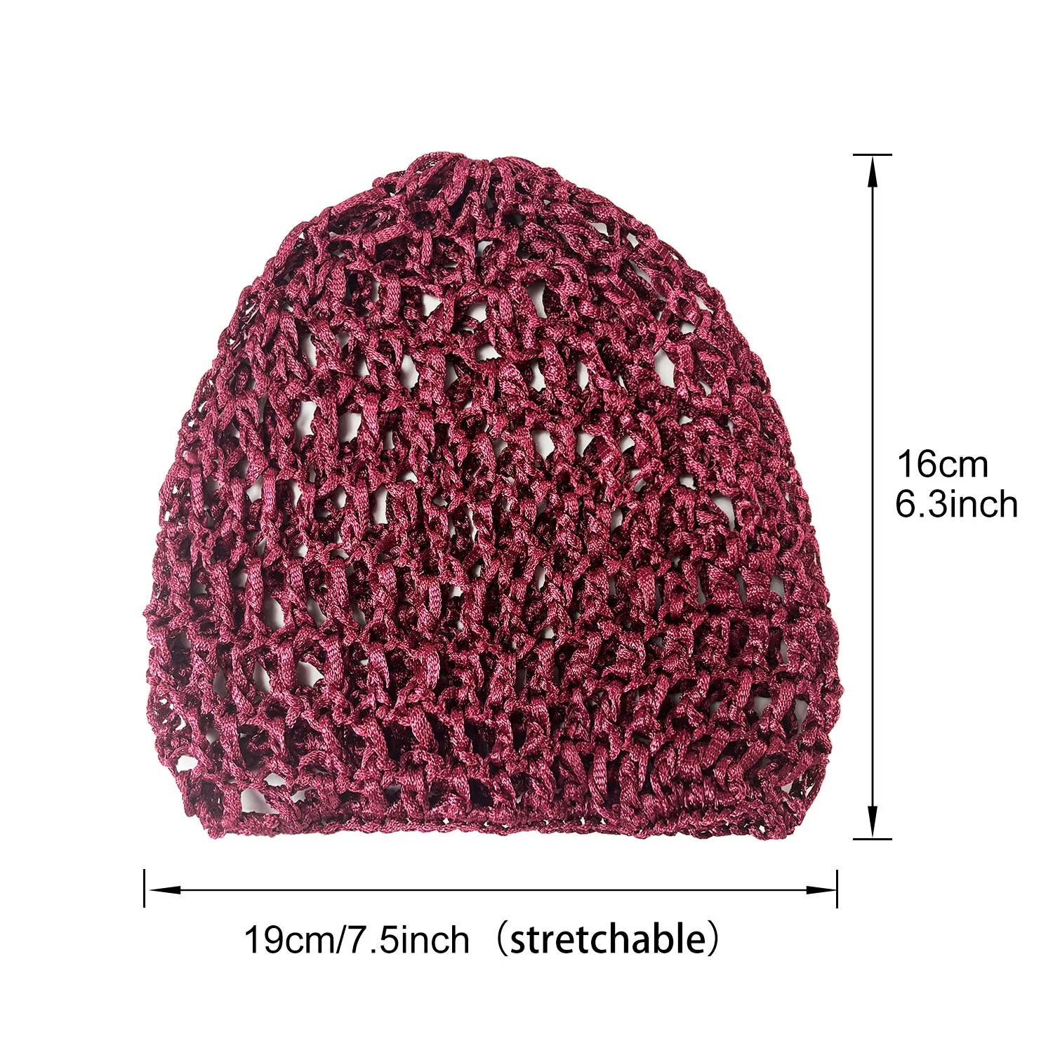 Color: WHITE - Womens Mesh Hair Net Crochet Cap Stylish Bar Hair Net Hand-crocheted Silk Mesh Hair Accessories Hats Turban Night Cover Beanie