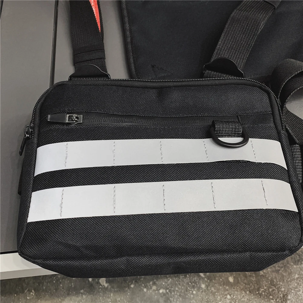 Color: Champagne - Multi-function Chest Bags Men Women Oxford Cloth Vest Hip-Hop Street Belt Pouch