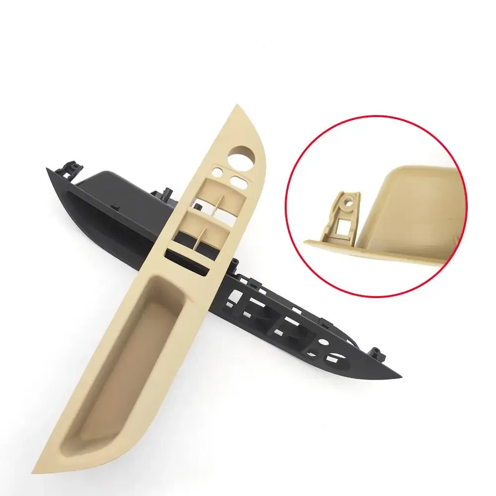 Color: GRAY, Ships From: CHINA - LHD Car Interior Inner Door Handle Panel Trim Cover For BMW E60 E61 5 Series 520 525 528 2008-2010 Black Beige 51416983705