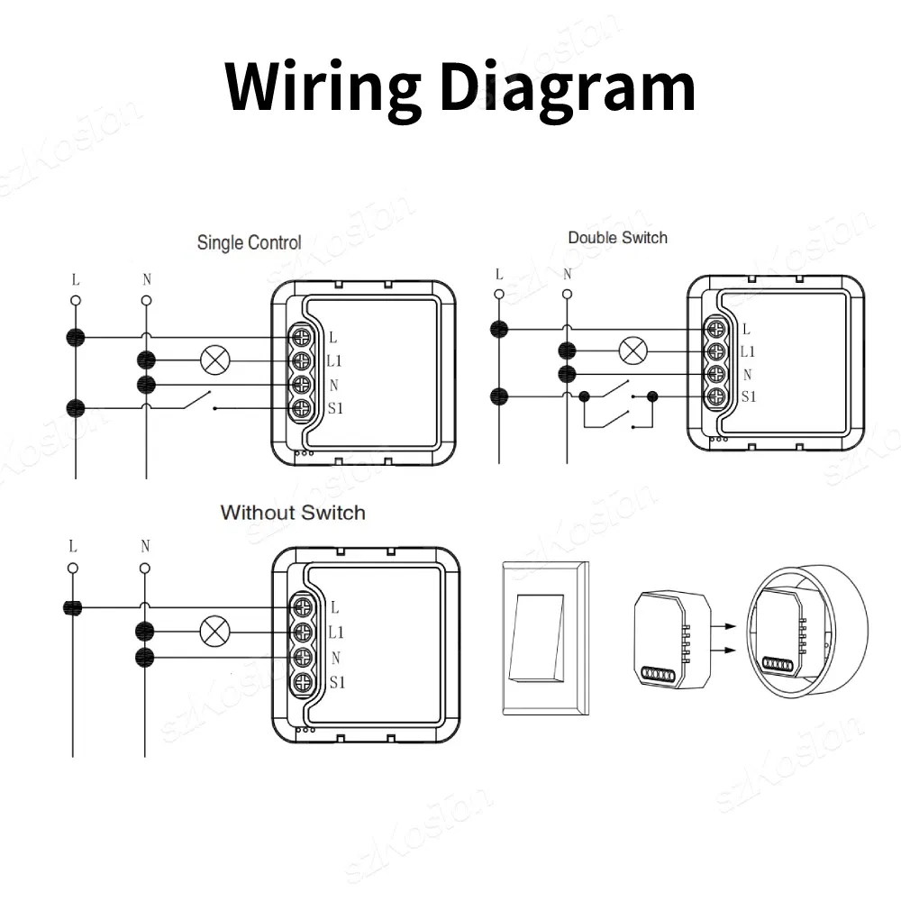 Color: Beige - Tuya ZigBee WiFi Smart Dimmers Switch Module Supports 2 Way Control LED Lights Dimmable Switch Works with Alexa Google Home
