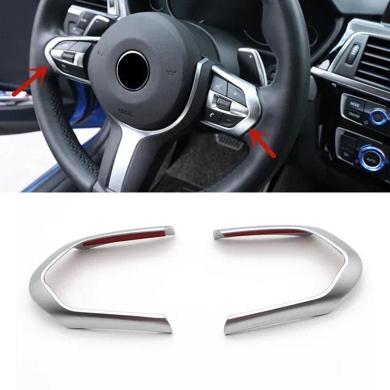 Chrome Steering Wheel Button Cover Trim Car Sticker for BMW F20 F22 F32 F10 F06 F15 F16 M-Sport