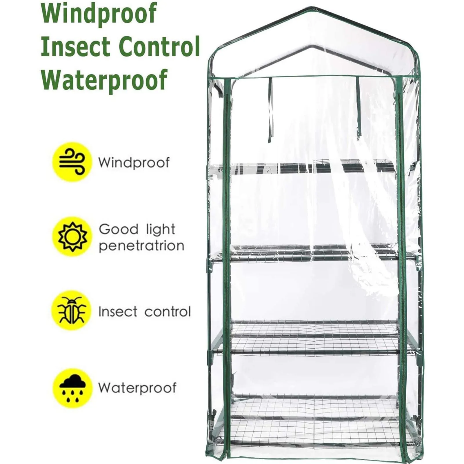 Size: XXL, Ships From: United States - 4-layer / 5-layer Greenhouse Cover 100% Waterproof And UV Resistant Transparent Rainproof PVC Cover Gardening Greenhouse Cover