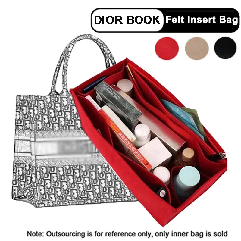Color: Red, Size: S - Felt Cloth Insert Bag Fits BOOK TOTE Makeup Handbag Organizer Travel Inner Purse Cosmetic Bag Mommy Bag Fit ONTHEGO Tote