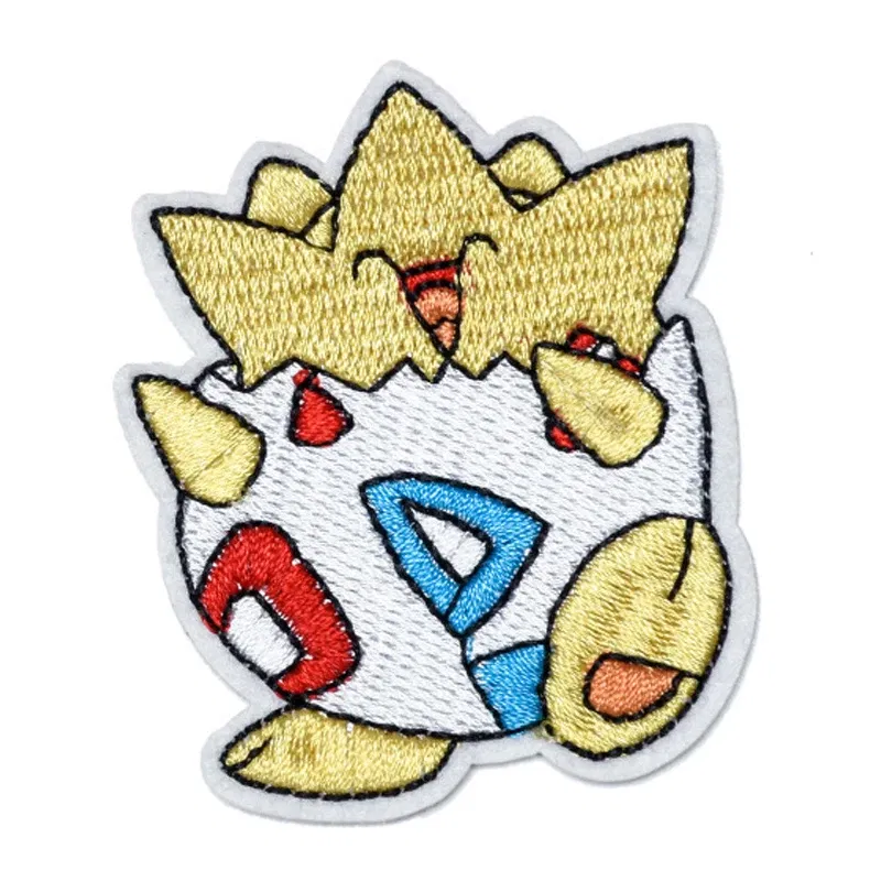Color: black - Kawaii Animals Patch Anime Game Embroidered Patches For Clothing DIY Iron on Patches For Clothes Cartoon Patch Stickers