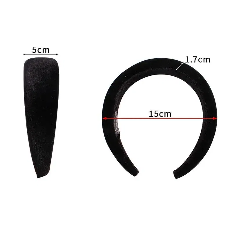 Color: Beige - 2020 New Padded Headbands for Women Wide Bezel Hairbands Thick Velvet Hair Hoop Girls Sponge Non-slip Hairband Hair Accessories