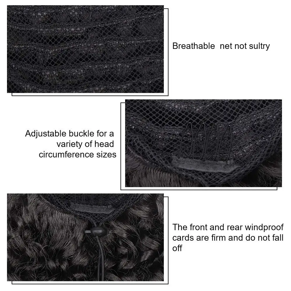 Color: 4/30HL - Synthetic Drawstring Curly Ponytail Extension for African Women Short Afro Kinky Ponytail Extension