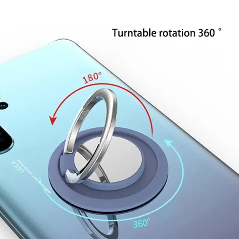 Color: green - Universal Finger Ring Holder Stand Grip 360 Degree Rotating for Mobile Phone Car Magnetic Mount Phone Back Sticker Pad Bracket