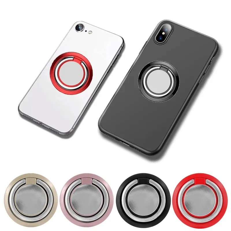 Color: green - Universal Finger Ring Holder Stand Grip 360 Degree Rotating for Mobile Phone Car Magnetic Mount Phone Back Sticker Pad Bracket