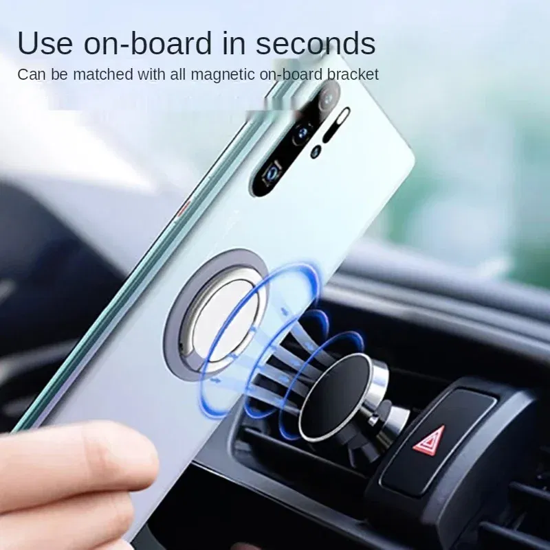 Color: green - Universal Finger Ring Holder Stand Grip 360 Degree Rotating for Mobile Phone Car Magnetic Mount Phone Back Sticker Pad Bracket