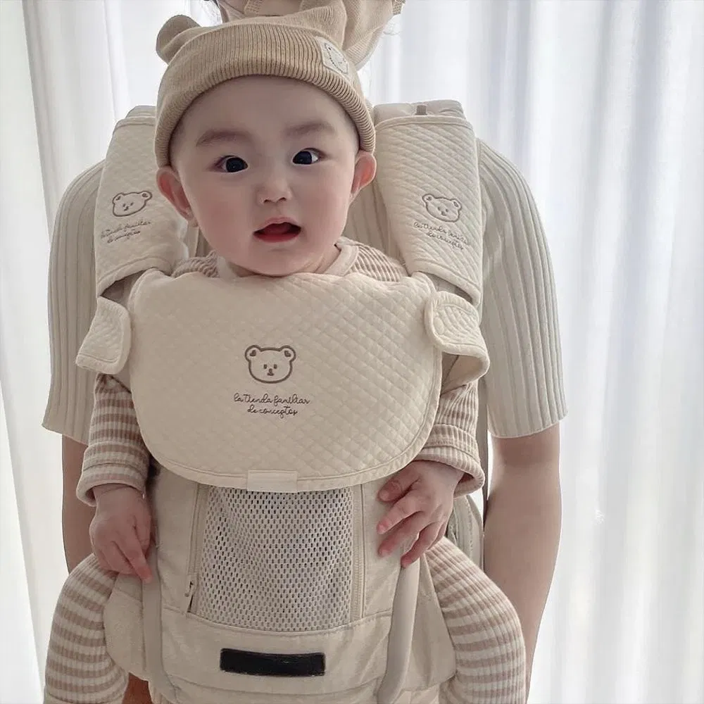 Color: WHITE - 3pcs/Set Waterproof Baby Bibs Muslin Saliva Towel Cotton Shoulder Pad Bite Cushion Baby Accessories Girl Burp Cloth