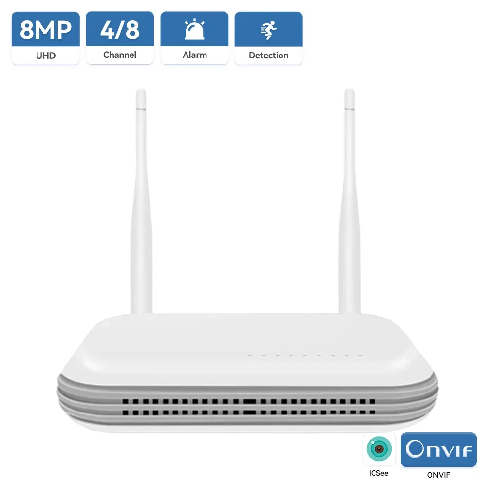 Ships From: CHINA, Plug Standard: AU Plug, Build-in HDD: 1T - Wifi NVR Mini 4CH 8MP/8CH 3MP XMeye WIFI Video Recorder For Wireless Security System TF Card Slot Face Detection P2P H.265