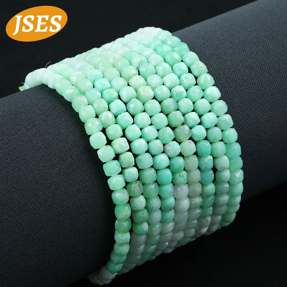 Color: green, Item Diameter: 4mm, Ships From: CHINA - A++ Natural Australia Chrysoprase Gradient Color Faceted Cube Beads for Jewelry Making Stone Bracelet Beads DIY Gift Accessories