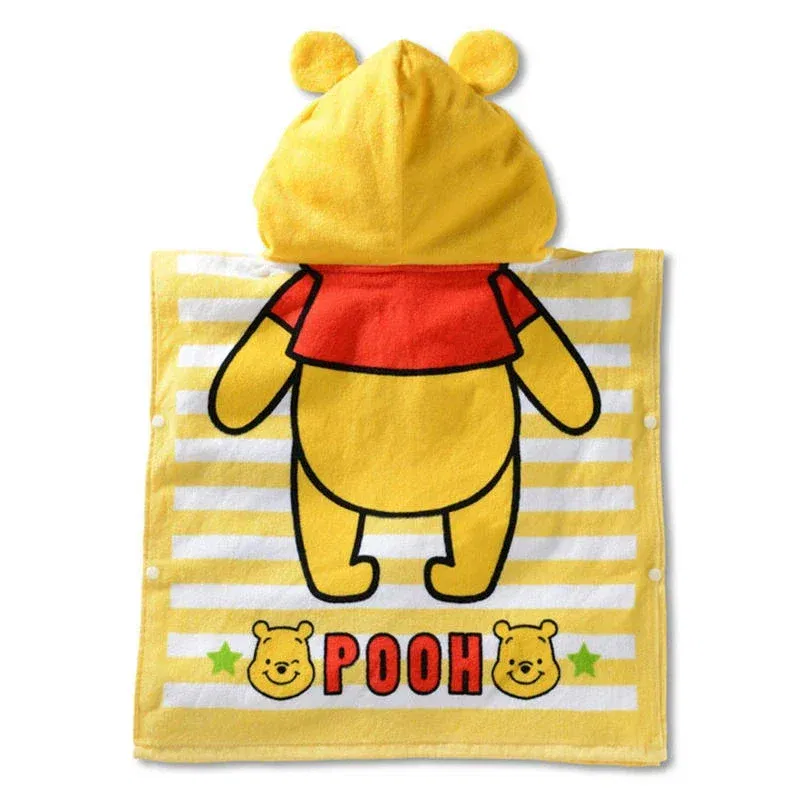 Color: Green - Disney Kids Hooded Bath Towel Child Breathable Gauze Cloak Beach Towel Mickey Minnie Cartoon Boy Grl BAth Towel 60x120cm