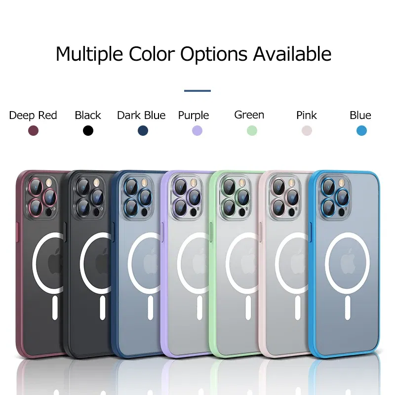 Color: Coffee, Material: Canvas - Magsafe Magnetic For IPhone 15 Promax Phone Case For iPhon 11 12 13 14 15 Pro Max Plus Lens Glass Ring Protection Silicone Cover