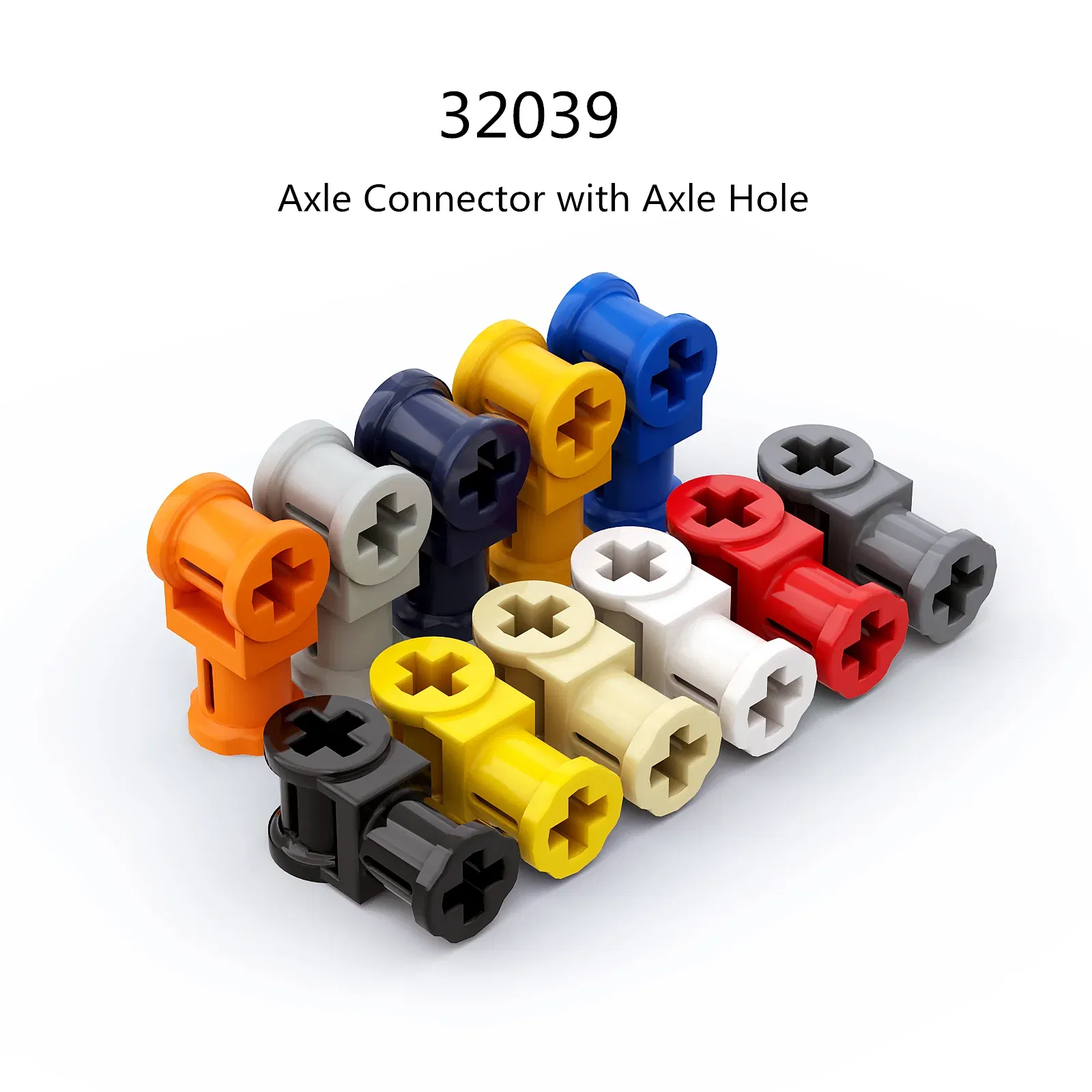 Color: Red - 1 Pcs Buildings Blocks 32039 Axle Connector with Axle Hole Brick Collections Bulk Modular GBC High-Tehc Toy For MOC Set