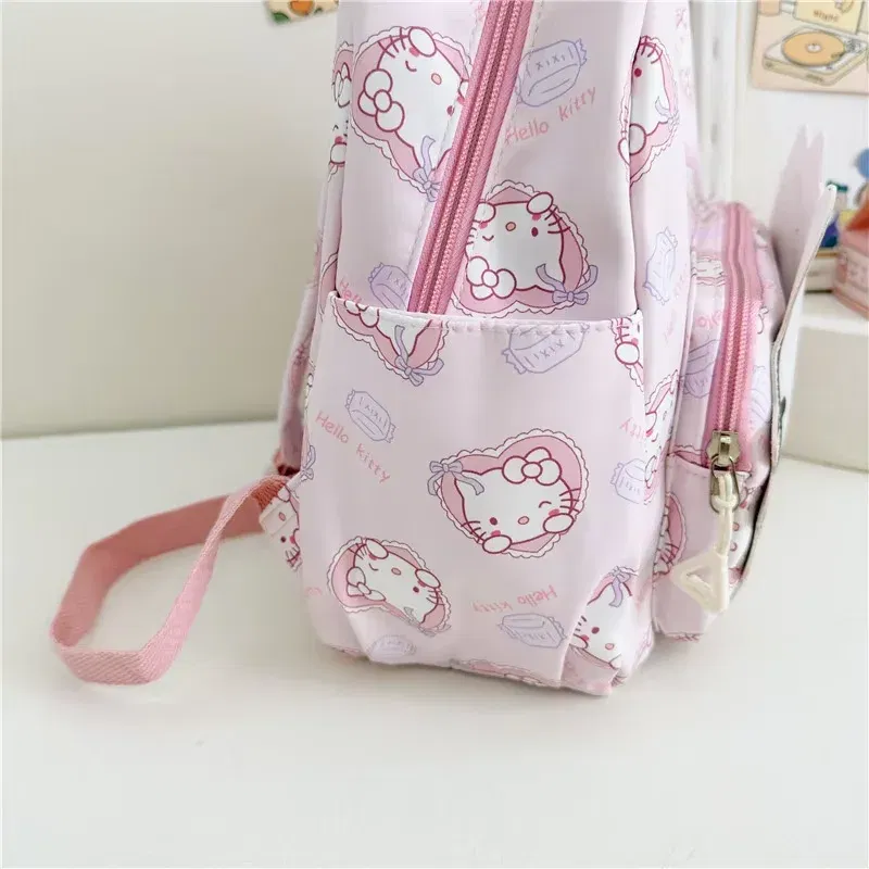 Color: Clear, Size: 12 inches - Sanrioed Anime Hello Kitty Cinnamoroll My Melody Kuromi Cute Kid Backpack Kawaii Cartoon Leather Mini School Bag Holiday Gift