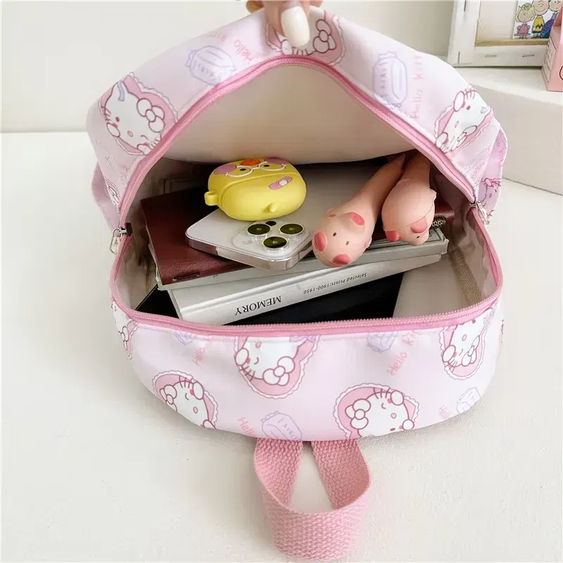 Color: Clear, Size: 12 inches - Sanrioed Anime Hello Kitty Cinnamoroll My Melody Kuromi Cute Kid Backpack Kawaii Cartoon Leather Mini School Bag Holiday Gift