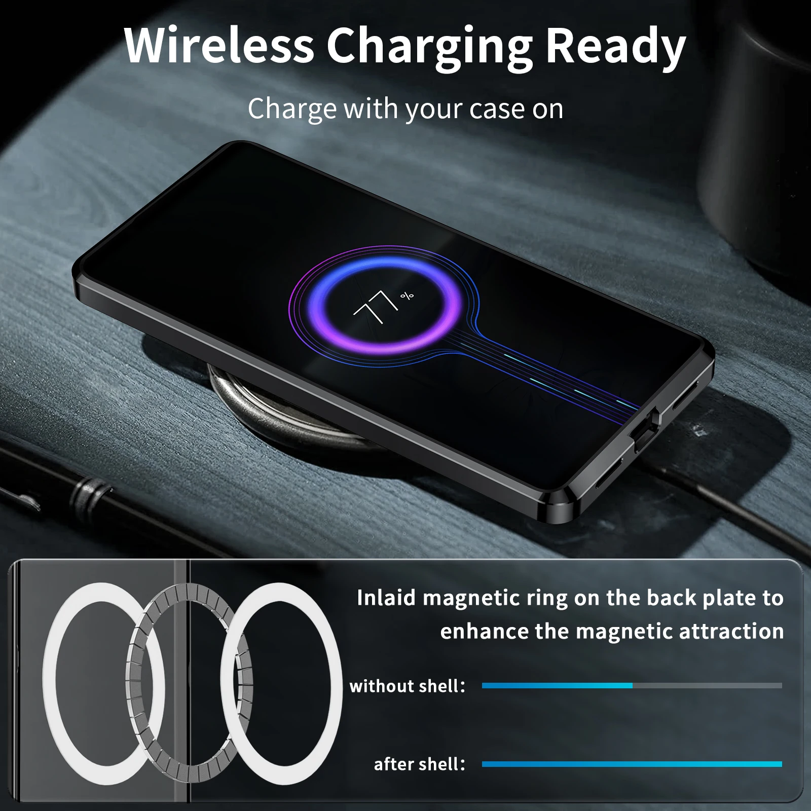 Color: Silver, Material: Cotton Fabric - Metal Alloy Magnetic Case For Sony Xperia 1 V 10 IV iii 5 V Aluminum Bumper Frame Clear Transparent Wireless Charger Cover