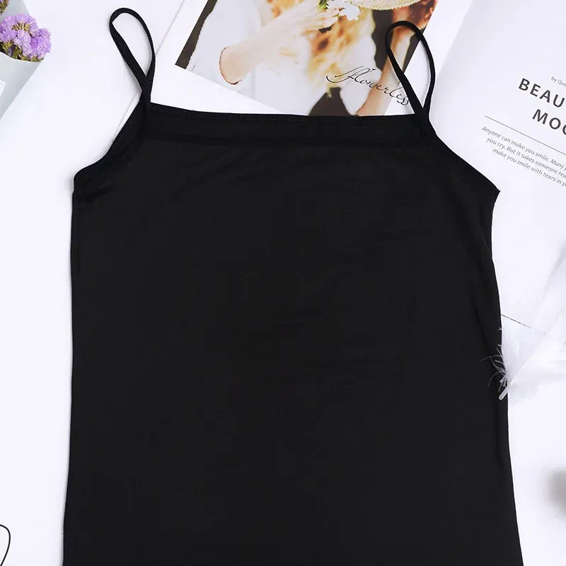 Color: WHITE, Size: One Size, Ships From: CN - Women's Camisole Women's Bottoming Milk Silk Texture Comfortable Cool Shirts Women's Sexy Slim Slim Underwear