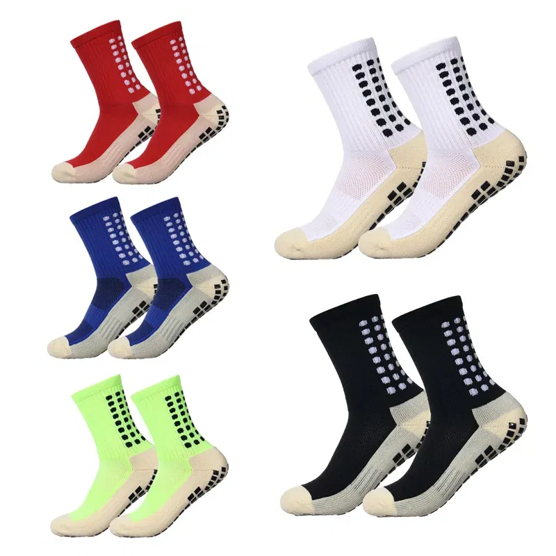 Color: Pink - Anti-Slip Football Socks Men Women Sports Socks Breathable Silicone Bottom Soccer Outdoor Sport Running Cycling Grip Socks