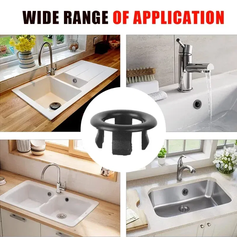 Color: Lavender, Outer Diameter: 84mm - 4/1pcs Sink Hole Round Overflow Cover Kitchen Basin Trim Hollow Overflow Ring Plug Bathroom Wash Basin Overflow Ring Accessories
