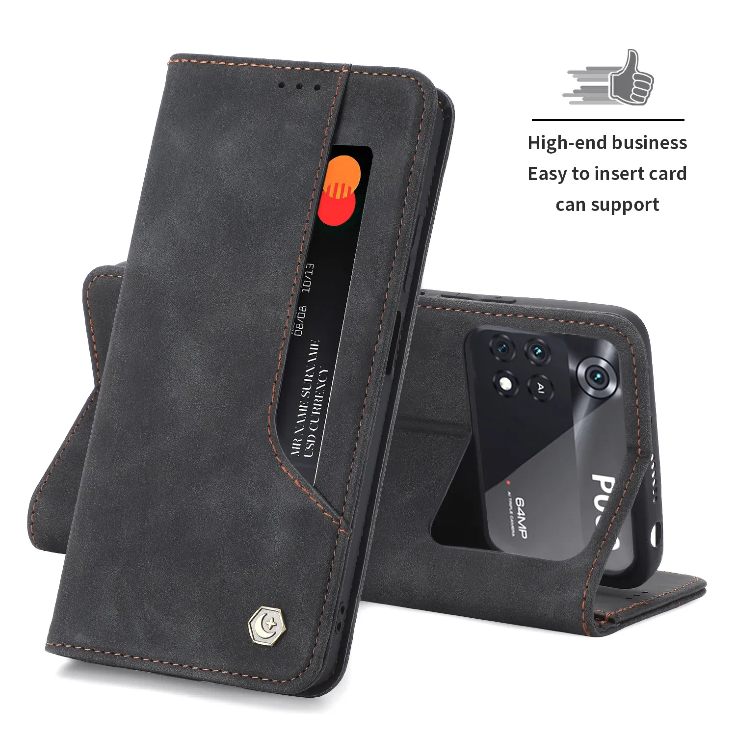 Color: Red, Material: POLYESTER - Flip Leather Case For Xiaomi Mi 13 12T 11T 10T 11 12 Lite Pro 5G Poco F5 X5 Pro M6 M5S M4 F4 F3 X3 X4 GT Magnet Wallet Cover