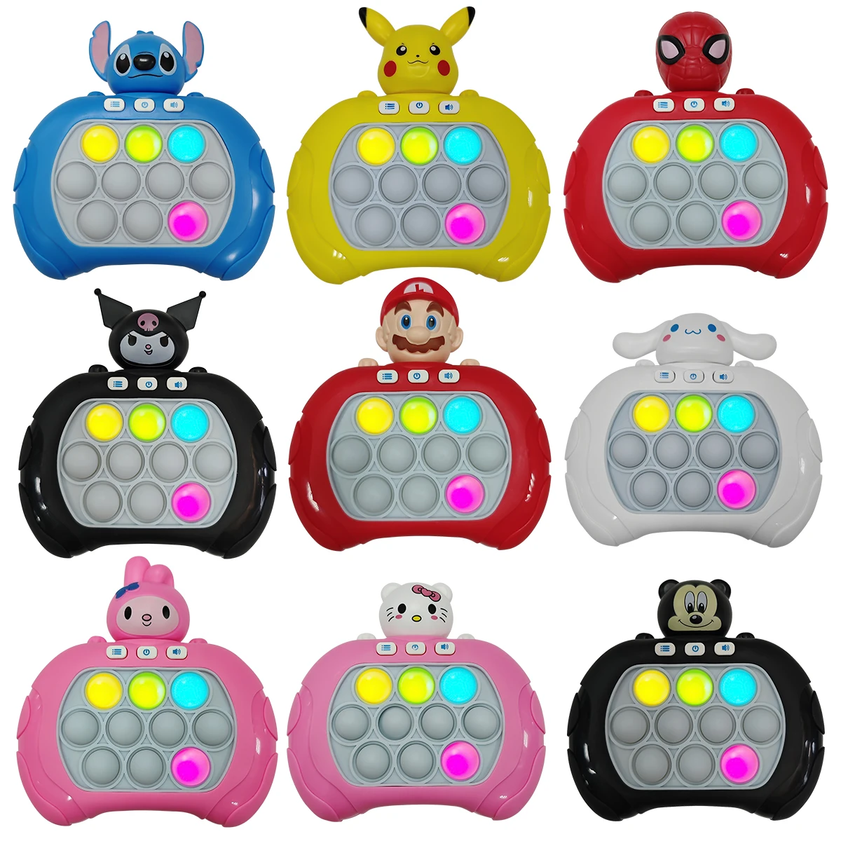 Color: Trans-black - 2024 New Pikachu Quick Push Game Pop Up Fidget Bubble Electronic Pop it Pro Game Light AntiStress Toys For Adult Kids Gift 2024
