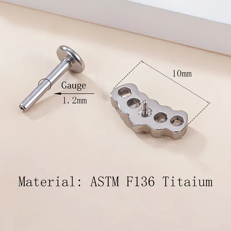 Metal color: Silver Plated, Main Stone Color: WHITE, Ships From: CHINA - G23 Titanium Ear Studs 5 Oblong CZ Blaze Curve Top Threaded Labret PIERC Lip Stud Ear Cartilage Tragus Helix Piercing Jewelry