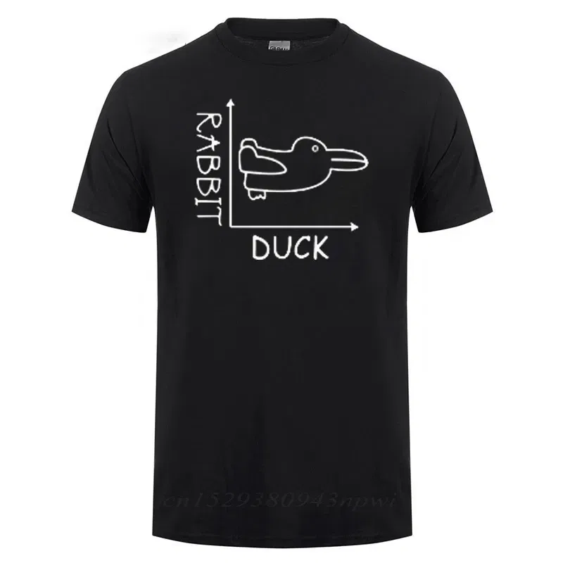 Color: black, Size: XS?€old?‰ - Duck Rabbit Fun Math T Shirt Father's Day Present Birthday Gift For Men Funny Adult T-Shirt