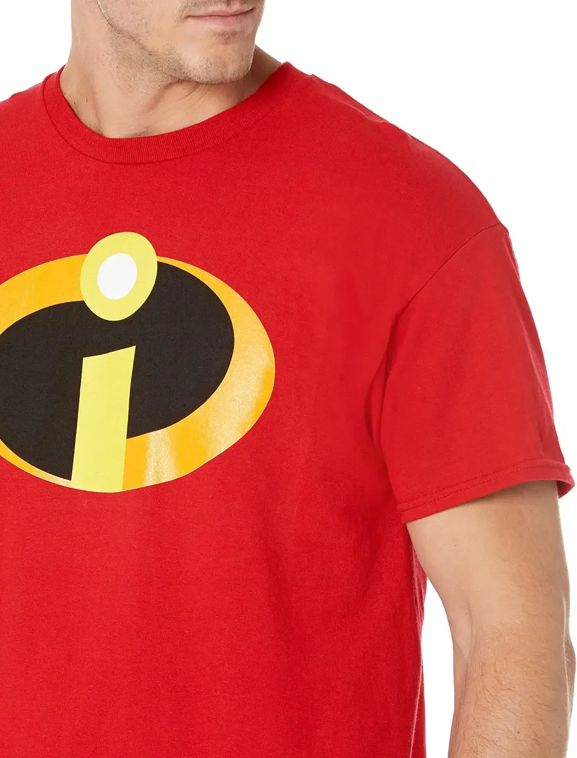 Color: Red, Size: 6XL - Disney Pixar The Incredibles Logo Symbol Costume T-Shirt