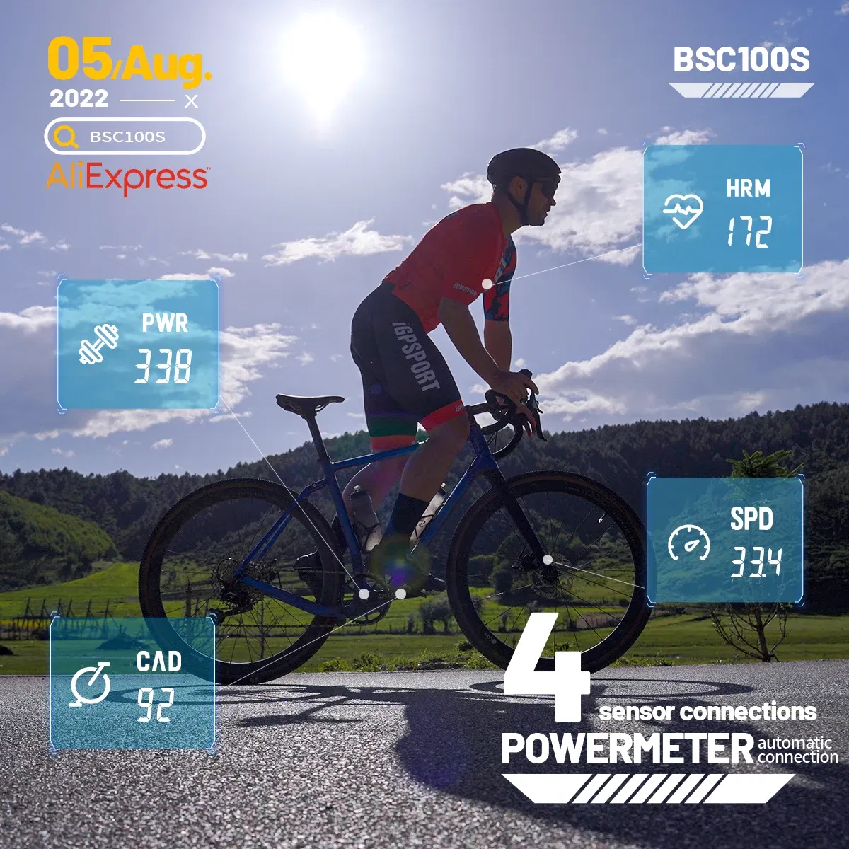 Color: Blue - Igpsport Bsc100s Bicycle Computer Outdoor Riding Odometer Candence Sensor Mtb Road Bike Igs 100s Speedometer Ant+ Gps