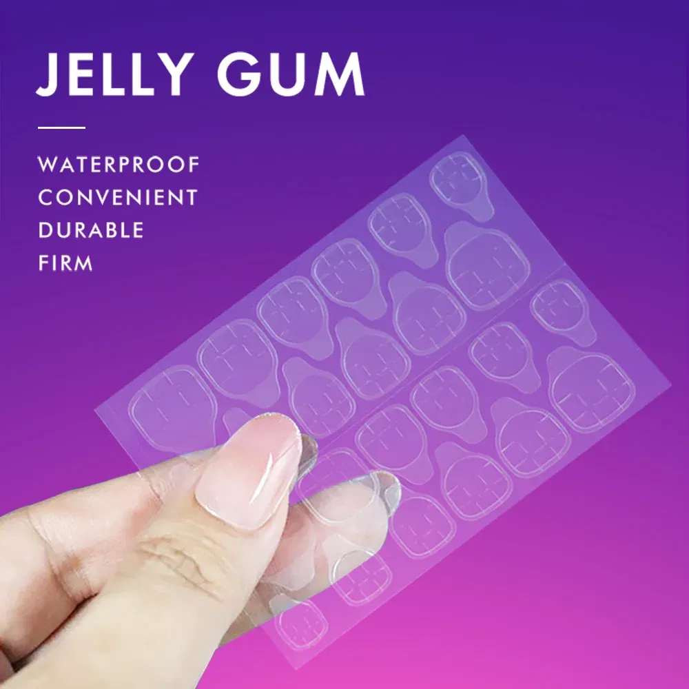 24 Tips/Sheet Nails Tips Transparent Double Sided False Adhesive Tapes Stickers Press On Fake False Art Extension Glue Tool