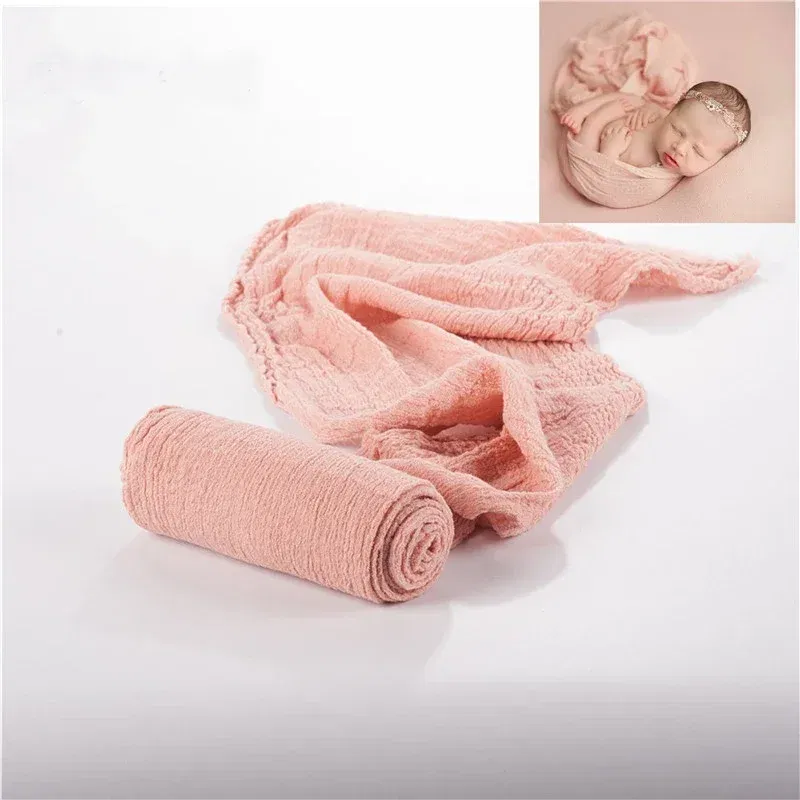 Color: Navy Blue - Newborn Photography Props Wrap Baby Blanket Soft Stretchable Cotton Swaddling Photography Backdrop Babies Accessories